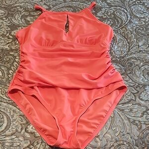Womens Coral One Piece Swimsuit